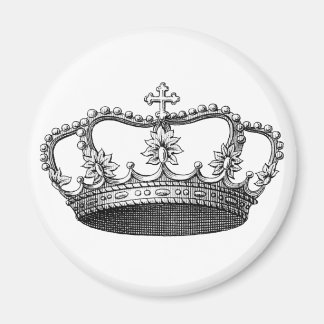 Vintage Krone Schwarz und Weiß Magnet