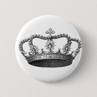 Vintage Krone Schwarzweiss Button