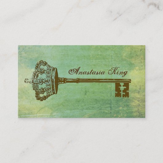 Vintage Krone u. elegante Visitenkarte (Vorderseite)