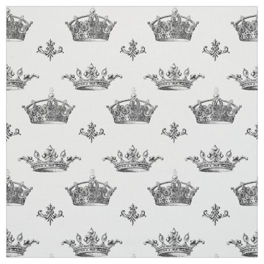 Vintage Kronen und Fleur-de-Lis Stoff (Muster)