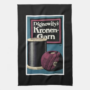 Vintage Kronengard Yarn-Werbung Handtuch