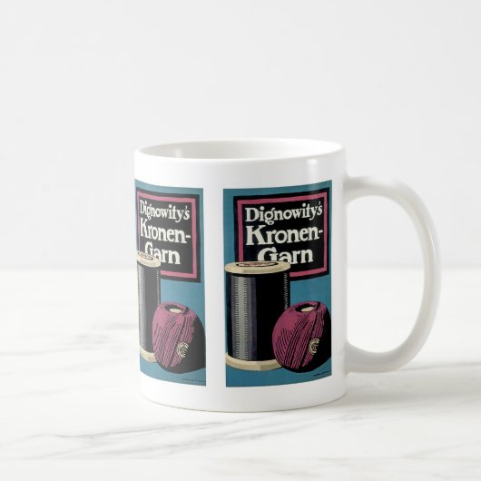 Vintage Kronengard Yarn-Werbung Kaffeetasse (Rechts)
