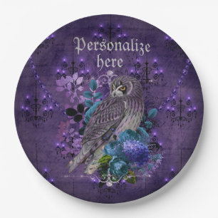 Vintage Kronleuchter aus edlen Uhusen, gotisch Pappteller