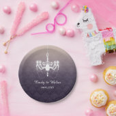 Vintage Kronleuchter-Fixierung auf Lila Hochzeit Pappteller (Party)