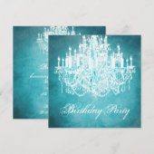 Vintage Kronleuchter Frauen 40. Geburtstag Party Einladung (Vorne/Hinten)