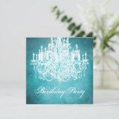 Vintage Kronleuchter Frauen 40. Geburtstag Party Einladung (Stehend Vorderseite)