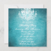 Vintage Kronleuchter Frauen 40. Geburtstag Party Einladung (Rückseite)