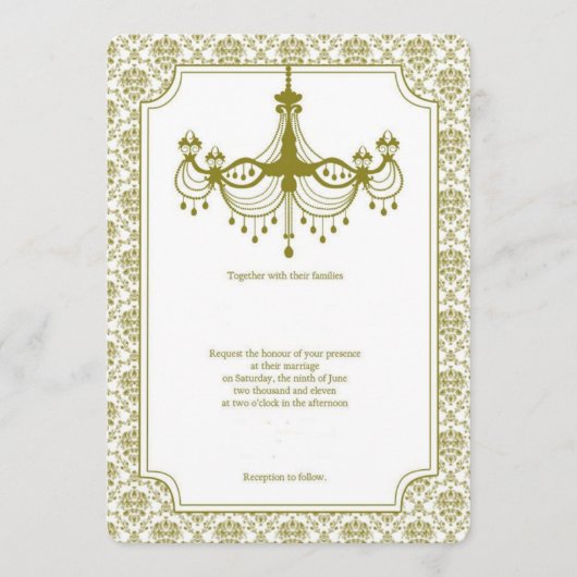 Vintage Kronleuchter-Hochzeit (Vorderseite)