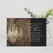 Vintage Kronleuchter-Hochzeit Einladung (Stehend Vorderseite)