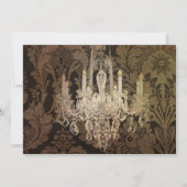 Vintage Kronleuchter-Hochzeit Einladung (Rückseite)