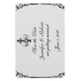 Vintage Kronleuchter Hochzeit speichern das Datum Magnet
