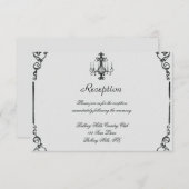 Vintage Kronleuchter-Hochzeitsempfehlung Einladung (Vorne/Hinten)