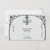 Vintage Kronleuchter-Hochzeitskarte RSVP Karte (Vorderseite)