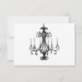 Vintage Kronleuchter-Hochzeitskarte RSVP Karte (Rückseite)