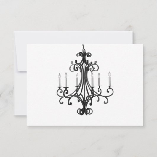 Vintage Kronleuchter-Hochzeitskarte RSVP Karte (Rückseite)