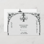 Vintage Kronleuchter-Hochzeitskarte RSVP Karte (Vorne/Hinten)
