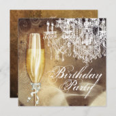 Vintage Kronleuchter Womans Geburtstagsparty Einladung (Vorne/Hinten)