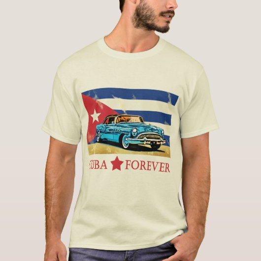 Vintage Kuba Flag Classic Car T-Shirt (Vorderseite)