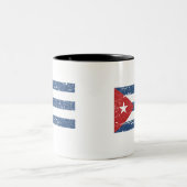 Vintage Kuba-Flagge Zweifarbige Tasse (Mittel)