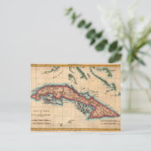Vintage Kuba Insel Karte Alte Reise (Stehend Vorderseite)