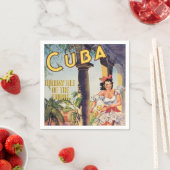 Vintage kubanische Holiday Isle of Tropics Serviette (Beispiel)