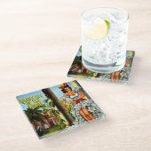 Vintage kubanische Reise - die Insel Tropics - Url Glasuntersetzer (Schrägansicht)