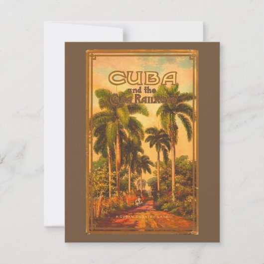 Vintage kubanische Reise - Kuba-Bahn Feiertagskarte (Vorderseite)