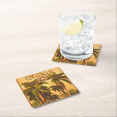 Vintage kubanische Reise - Kuba-Eisenbahnlithograp Rechteckiger Pappuntersetzer (Vor Ort)