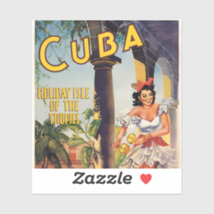 Vintage kubanische Tourismuskommission Tropen Reis Aufkleber