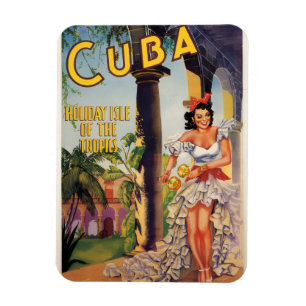 Vintage kubanische Tourismuskommission Tropen Reis Magnet