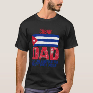 Vintage kubanischer Papa Kuba-Flagge zum Vatertag T-Shirt