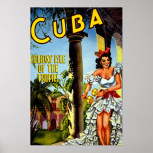 Vintage kubanisches Reiseplakat - Urlaubsinsel Tro Poster