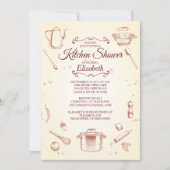 Vintage Küche Brautdusche Einladung (Vorderseite)