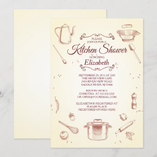 Vintage Küche Brautdusche Einladung