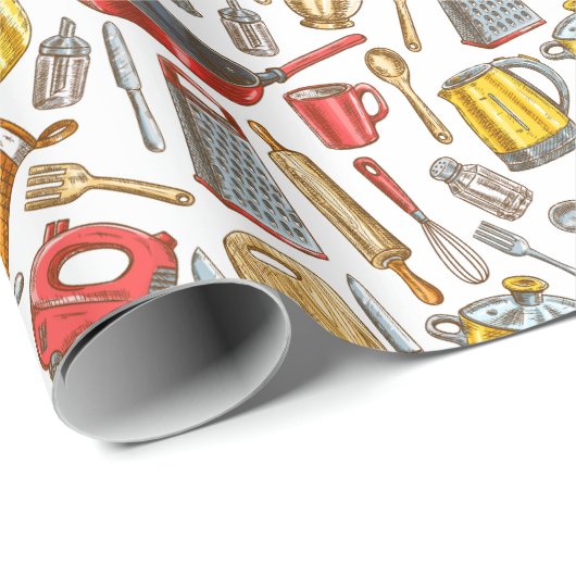 Vintage Küche Geschenkpapier (Rolleneckpunkt)