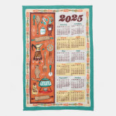 Vintage Küche Geschirrspüler Kalender Handtuch (Vertikal)