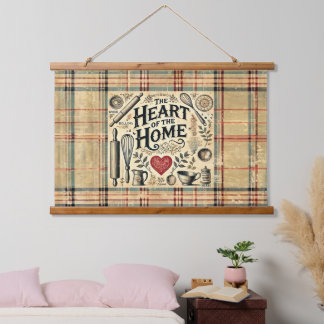Vintage Küche Inspiriert Holztäfelung Tapisserie Wandteppich Mit Holzrahmen