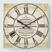 Vintage Küche Quadratische Wanduhr (Vorderseite)