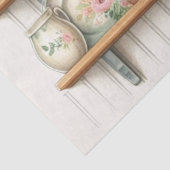 Vintage Küche Shelf Teller Kanistern Pflanze Seidenpapier (Detail)