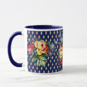 Vintage Küche - Steppdecke - BlumentextilTasse Tasse (Links)