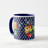 Vintage Küche - Steppdecke - BlumentextilTasse Tasse (Vorderseite Links)