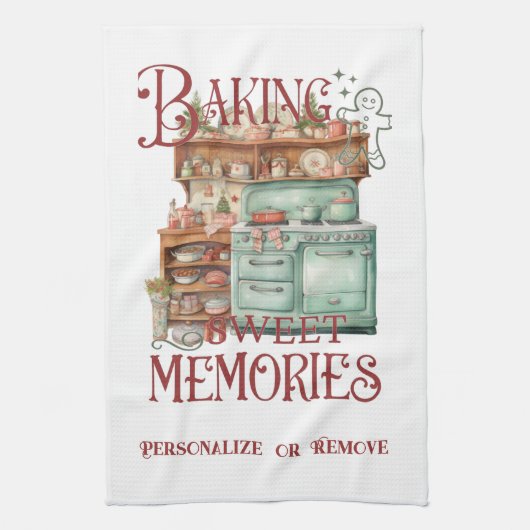 Vintage Küchendekoration Backen Süßigkeiten Erinne Geschirrtuch (Vertikal)