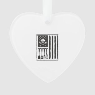 Vintage Küchenflagge Kochutensilien-Shirt-Design Ornament