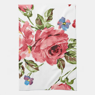 Vintage-Küchenhandtuch mit rosa Rosen Handtuch