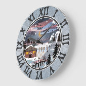 Vintage Küchenuhr, Küche, Winter Große Wanduhr (Winkel)