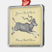 Vintage Kudu Verzierung Silbernes Ornament (Links)