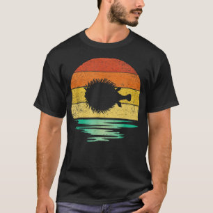 Vintage Kugelfisch Meer Fisch Retro Sonnenuntergan T-Shirt
