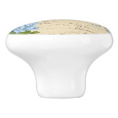 Vintage Kuh Blue Blume Postcard Keramik Knochen Keramikknauf (Seitenansicht)