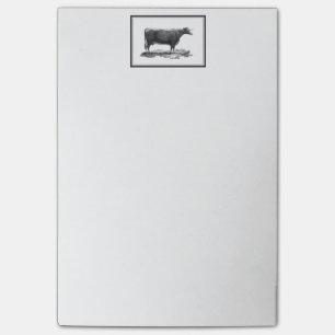 Vintage Kuh, die klebrige Anmerkungen mit Grenze Post-it Klebezettel