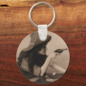 Vintage Kuh Girl Schlüsselanhänger (Vorderseite)